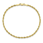 Cargar imagen en el visor de la galería, 10k Yellow Gold 2.25mm Diamond Cut Rope Bracelet Anklet Choker Necklace Pendant Chain
