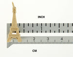 이미지를 갤러리 뷰어에 로드 , 14k Yellow Gold Paris Eiffel Tower 3D Pendant Charm
