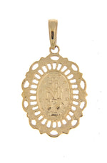 Kép betöltése a galériamegjelenítőbe: 14k Yellow Gold Blessed Virgin Mary Miraculous Medal Pendant Charm
