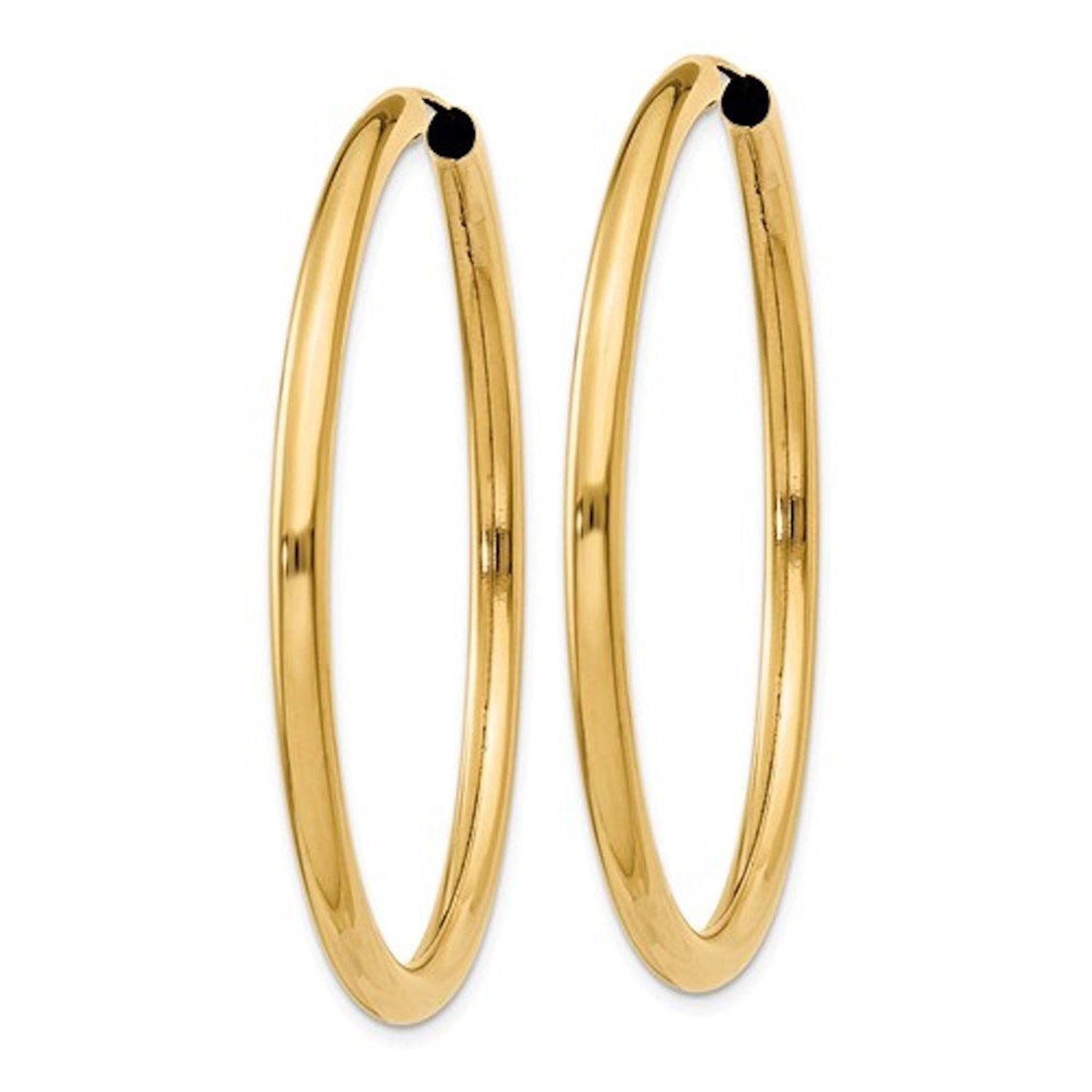 14K Yellow Gold Large Endless Round Hoop Earrings 45mmx2.75mm