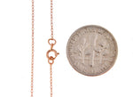 Cargar imagen en el visor de la galería, 14k Rose Gold 0.50mm Thin Cable Rope Necklace Pendant Chain
