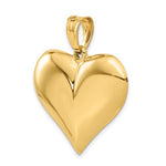 Kép betöltése a galériamegjelenítőbe: 14k Yellow Gold Large Puffed Heart Hollow 3D Pendant Charm
