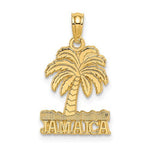 Load image into Gallery viewer, 14k Yellow Gold Jamaica Palm Tree Travel Pendant Charm
