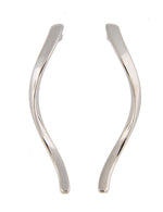 Ladda upp bild till gallerivisning, 14k White Gold Modern Contemporary Swirl Spiral Post Earrings
