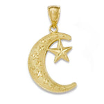 Load image into Gallery viewer, 14k Yellow Gold Moon and Star Pendant Charm
