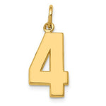 Afbeelding in Gallery-weergave laden, 14k Yellow Gold Number 4 Four Pendant Charm
