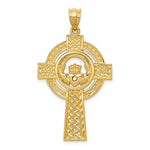 Load image into Gallery viewer, 14k Yellow Gold Celtic Claddagh Cross Pendant Charm - [cklinternational]

