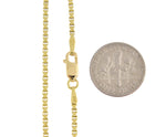 Carregar imagem no visualizador da galeria, 10k Yellow Gold 2mm Box Bracelet Anklet Choker Necklace Pendant Chain Lobster Clasp
