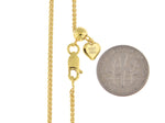 Indlæs billede til gallerivisning Sterling Silver Gold Plated 1.5mm Spiga Wheat Necklace Pendant Chain Adjustable
