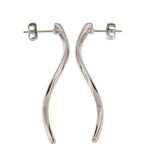 Load image into Gallery viewer, 14k White Gold Modern Contemporary Swirl Spiral Post Earrings
