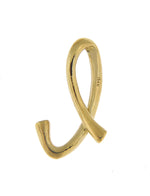 Indlæs billede til gallerivisning 14k Yellow Gold Initial Letter L Cursive Chain Slide Pendant Charm

