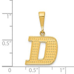 Lataa kuva Galleria-katseluun, 14K Yellow Gold Uppercase Initial Letter D Block Alphabet Pendant Charm
