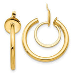 Carica l&#39;immagine nel visualizzatore di Gallery, 14k Yellow Gold Non Pierced Clip On Round Double Hoop Earrings 19mm x 2mm
