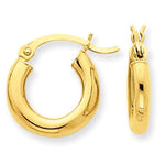 Indlæs billede til gallerivisning 14K Yellow Gold 13mm x 3mm Classic Round Hoop Earrings
