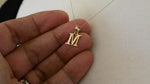 Load and play video in Gallery viewer, 14K Yellow Gold Uppercase Initial Letter M Block Alphabet Pendant Charm
