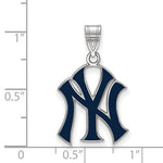 画像をギャラリービューアに読み込む, Sterling Silver Gold Plated Enamel New York Yankees LogoArt Licensed Major League Baseball MLB Pendant Charm
