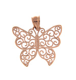 Load image into Gallery viewer, 14k Rose Gold Butterfly Pendant Charm
