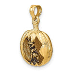 Загрузить изображение в средство просмотра галереи, 14k Yellow Gold Pumpkin Halloween Jack O Lantern Cat Pendant Charm
