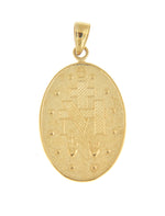 Lataa kuva Galleria-katseluun, 14k Yellow Gold Blessed Virgin Mary Miraculous Medal Pendant Charm
