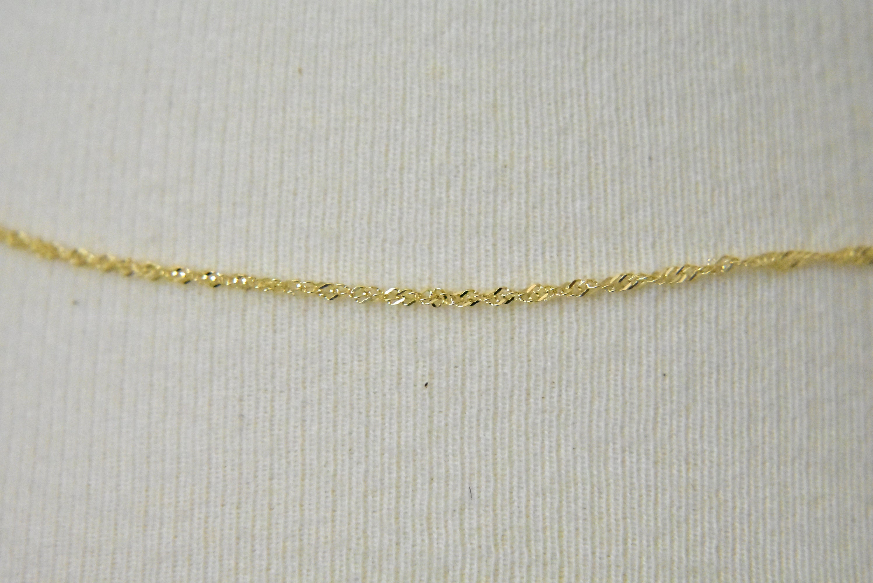 14k Yellow Gold 1.10mm Singapore Twisted Bracelet Anklet Necklace Choker Pendant Chain