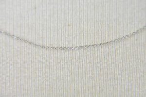 14K White Gold 0.42mm Thin Curb Bracelet Anklet Necklace Pendant Chain