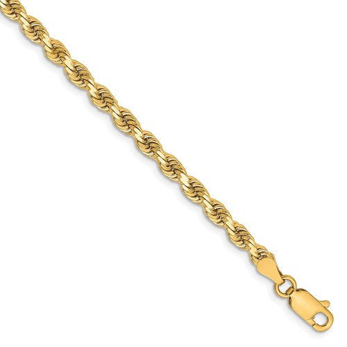 14k Yellow Gold 3.25mm Diamond Cut Rope Bracelet Anklet Choker Necklace Pendant Chain