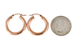 Load image into Gallery viewer, 14K Rose Gold 25mm x 4mm Classic Round Hoop Earrings
