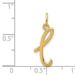 Load image into Gallery viewer, 14K Yellow Gold Lowercase Initial Letter L Script Cursive Alphabet Pendant Charm
