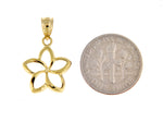 Afbeelding in Gallery-weergave laden, 14k Yellow Gold Plumeria Small Cut Out Pendant Charm
