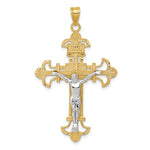 이미지를 갤러리 뷰어에 로드 , 14k Gold Two Tone Crucifix Cross Large Pendant Charm
