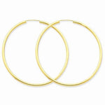Load image into Gallery viewer, 14K Yellow Gold 50mm x 2mm Round Endless Hoop Earrings
