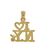 Afbeelding in Gallery-weergave laden, 10K Yellow Gold I Heart Love NY New York City Travel Pendant Charm
