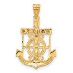 將圖片載入圖庫檢視器 14K Yellow Rose White  Gold Tri Color Mariner Anchor Crucifix Cross Anchor Pendant Charm
