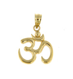 Load image into Gallery viewer, 14k Yellow Gold Om Symbol Open Back Pendant Charm
