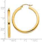 Load image into Gallery viewer, 14K Yellow Gold 34mm Square Tube Round Hollow Hoop Earrings
