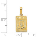 Afbeelding in Gallery-weergave laden, 14k Yellow Gold Florida Key West Mile 0 Marker Travel Pendant Charm
