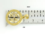 이미지를 갤러리 뷰어에 로드 , 14k Gold Two Tone Nautical Compass Medallion Pendant Charm
