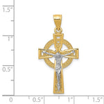 Carregar imagem no visualizador da galeria, 14k Gold Two Tone Iona Crucifix Cross Pendant Charm
