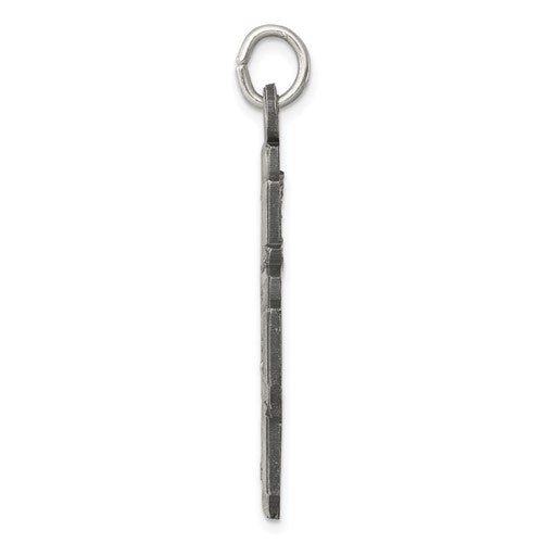 Sterling Silver Cruciform Cross Four Way Medal Antique Style Pendant Charm