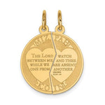 Load image into Gallery viewer, 14k Yellow Gold Mizpah Coin 2 Piece Break Apart Pendant Charm
