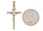 Carregar imagem no visualizador da galeria, 14k Gold Two Tone INRI Crucifix Cross Pendant Charm
