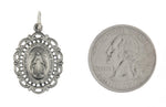 Lade das Bild in den Galerie-Viewer, Sterling Silver Blessed Virgin Mary Miraculous Medal Oval Pendant Charm
