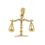Afbeelding in Gallery-weergave laden, 14k Yellow Gold Justice Moveable Scales 3D Pendant Charm
