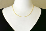 Lataa kuva Galleria-katseluun, Sterling Silver Gold Plated 1.5mm Spiga Wheat Necklace Pendant Chain Adjustable

