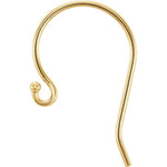 画像をギャラリービューアに読み込む, 14k Yellow or 14k White Gold or Sterling Silver French Ear Wire with Ball End for Earrings 18.5mm x 12.8mm
