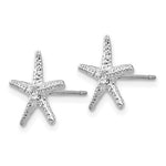 Load image into Gallery viewer, 14k White Gold Starfish Stud Post Push Back Earrings
