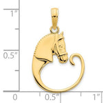 Afbeelding in Gallery-weergave laden, 14K Yellow Gold Horse Head Equestrian Charm Holder Pendant
