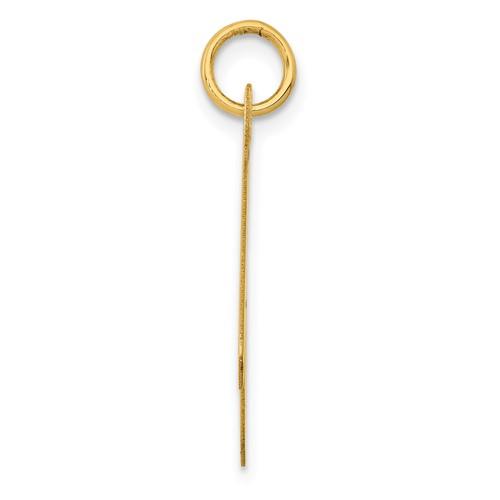 14K Yellow Gold Initial Letter A Cursive Script Alphabet Pendant Charm