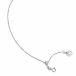 Load image into Gallery viewer, 14k White Gold Heart Dangle Anklet Adjustable to 11 inches
