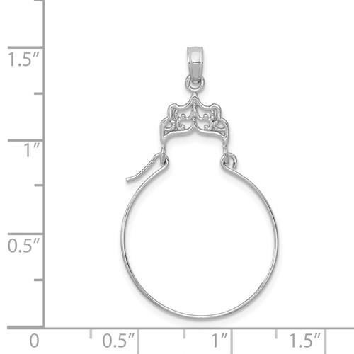 14K White Gold Filigree Charm Holder Pendant